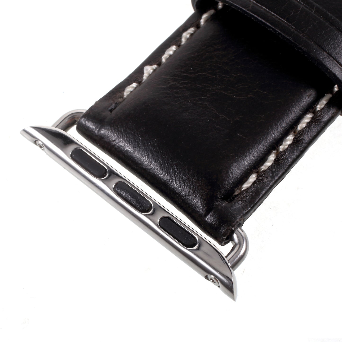 for Apple Watch Series 8 45mm / Ultra 49mm / 7 45mm / Series 6 / SE / SE (2022) / 5 4 44mm, Series 3 / 2 / 1 42mm Vintage Oil Wax Genuine Leather Watch Band - Black