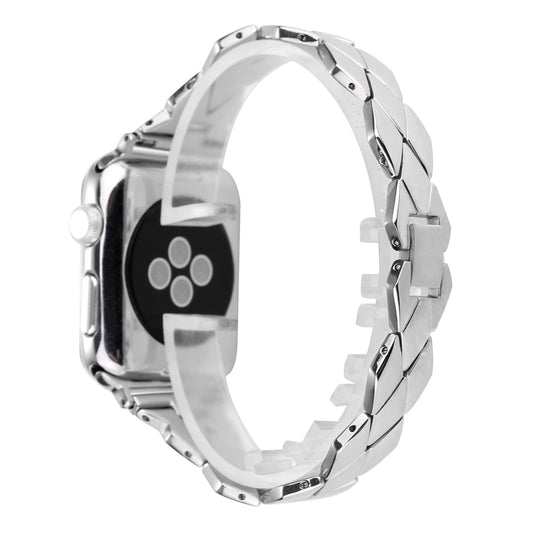 Rhombus Design Stainless Steel Watch Strap for Apple Watch Series 8 7 41mm / SE / SE(2022) / Series 6 5 4 40mm / Series 3 2 1 38mm - Silver