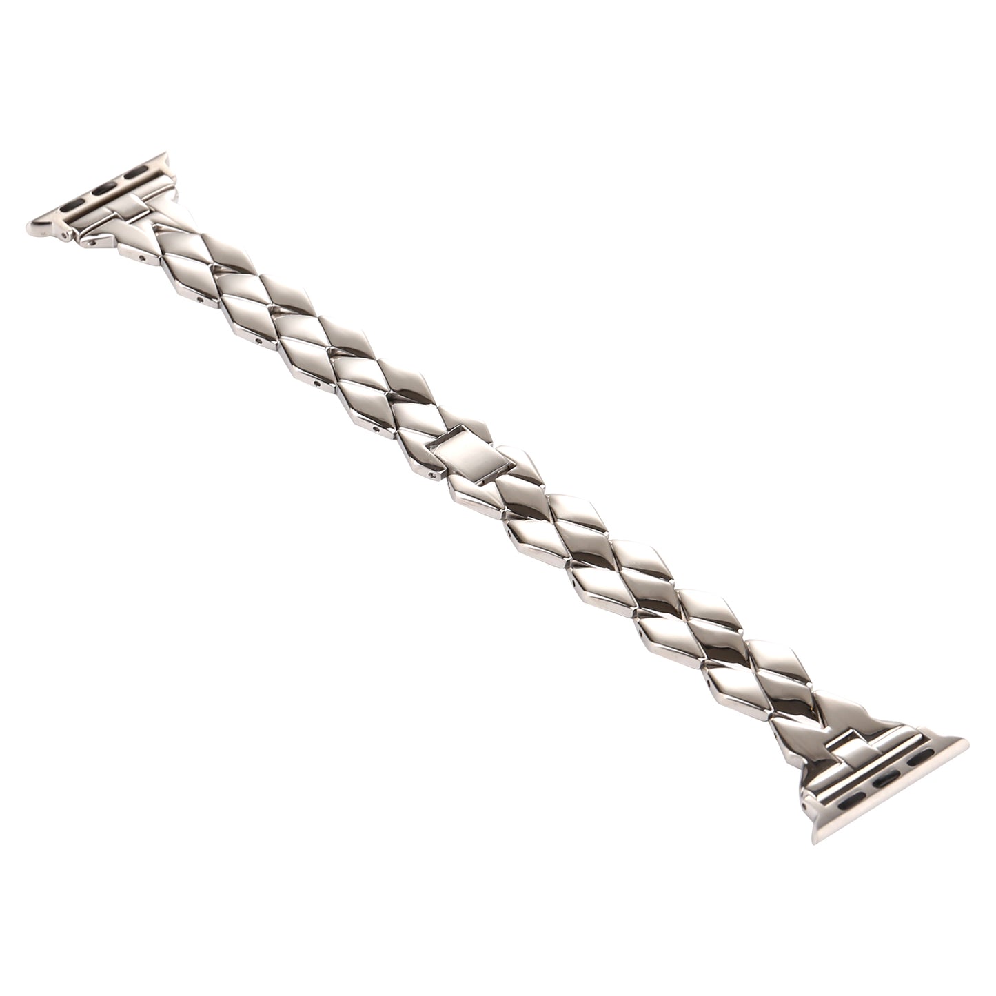 Rhombus Design Stainless Steel Watch Strap for Apple Watch Series 8 7 41mm / SE / SE(2022) / Series 6 5 4 40mm / Series 3 2 1 38mm - Silver