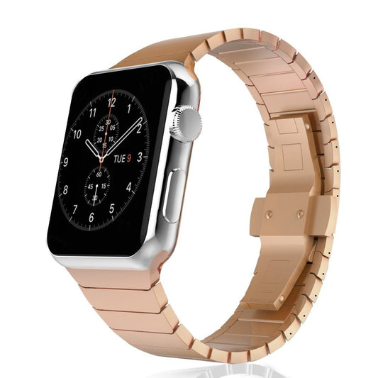 Stainless Steel Replacement Watch Band Link Bracelet for Apple Watch Series 8 7 41mm / Series 6 SE / SE(2022) 5 4 40mm / Series 3 2 1 38mm - Rose Gold