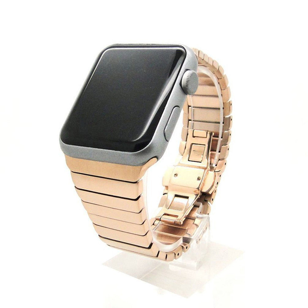 Stainless Steel Replacement Watch Band Link Bracelet for Apple Watch Series 8 7 41mm / Series 6 SE / SE(2022) 5 4 40mm / Series 3 2 1 38mm - Rose Gold