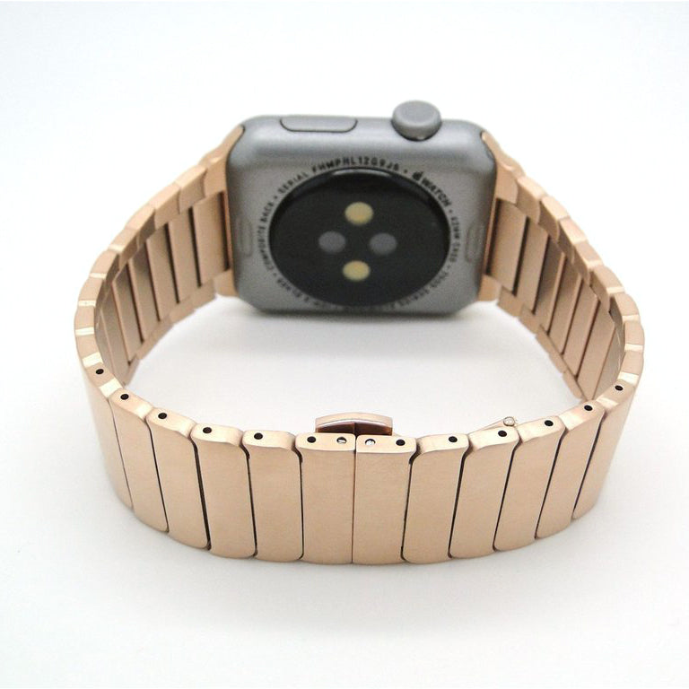 Stainless Steel Replacement Watch Band Link Bracelet for Apple Watch Series 8 7 41mm / Series 6 SE / SE(2022) 5 4 40mm / Series 3 2 1 38mm - Rose Gold