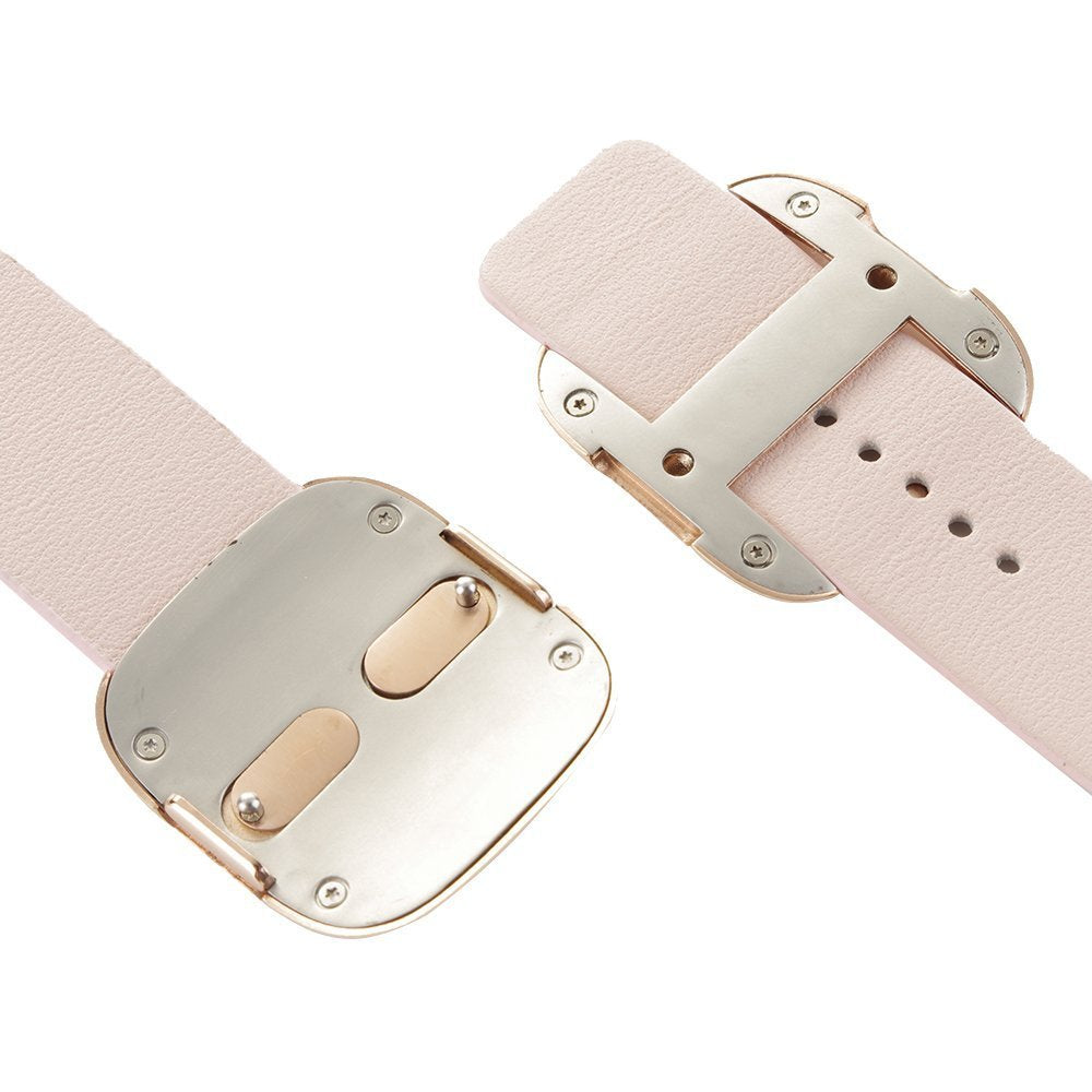 for Apple Watch Series 8 45mm / Ultra 49mm / 7 45mm / Series 6 / SE / SE (2022) / 5 / 4 44mm / Series 3 2 1 42mm Modern Genuine Leather Watch Strap with Magnetic Buckle - Pink