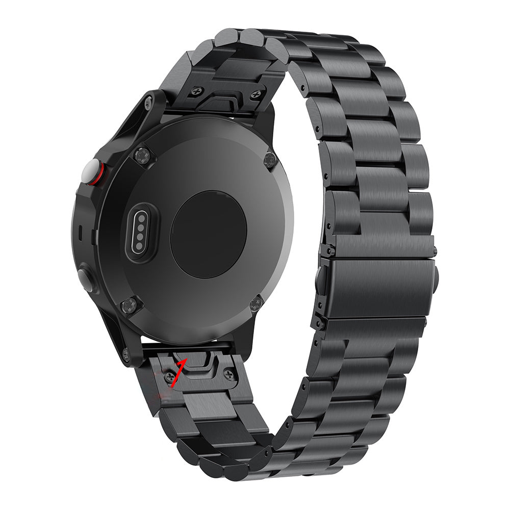 Stainless Steel Link Chain Watch Band Replacement for Garmin Fenix 5 - Black