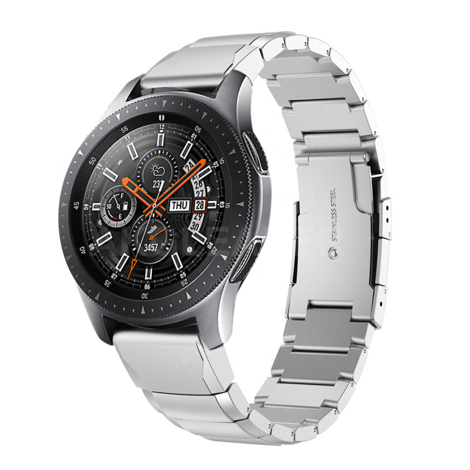 22mm Stainless Steel Watch Strap with Folding Clasp for Samsung Galaxy Watch 46mm/Gear S3 Frontier/S3 Classic - Silver