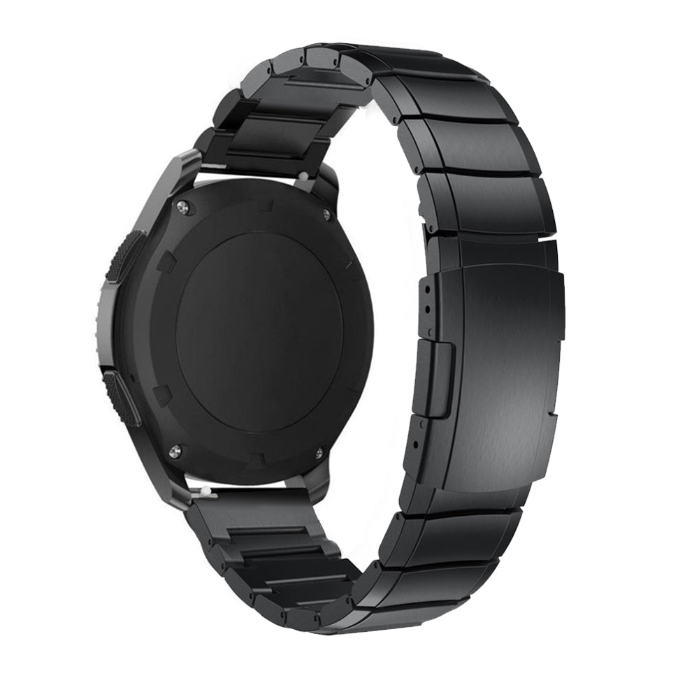 22mm Stainless Steel Watch Strap with Folding Clasp for Huawei Watch GT - Black