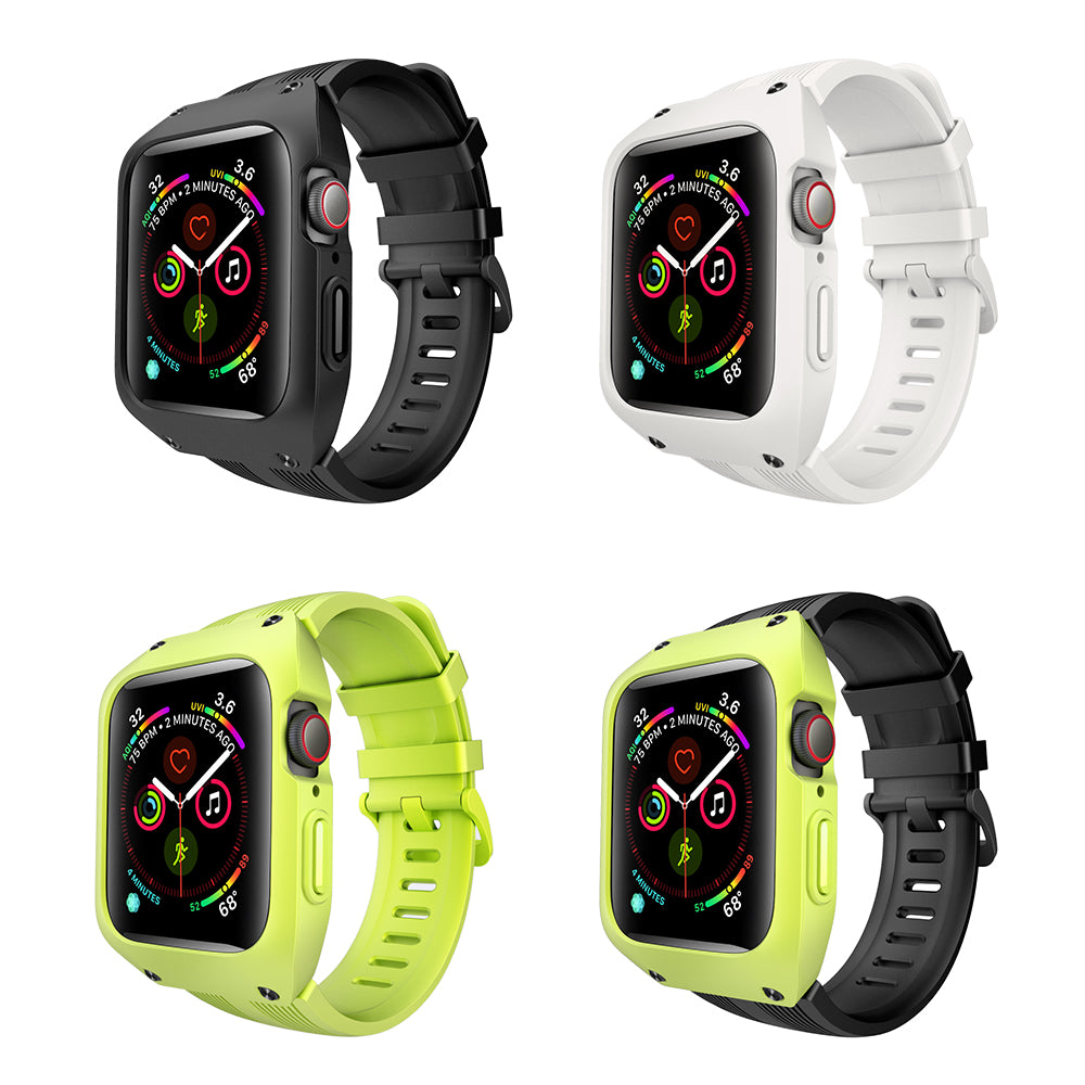 Dectachable Silicone Smart Watch Replacement Strap for Apple Watch Series SE / SE (2022) 44m / Series 6 / 5 / 4 44mm - Black