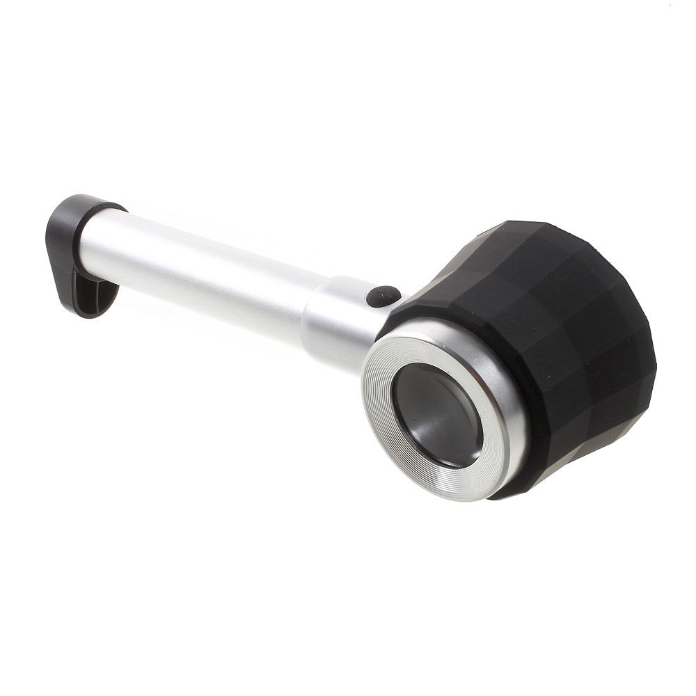 10X Optical Glass LED Lighted Handheld Magnifier Loupe with Measure Scale