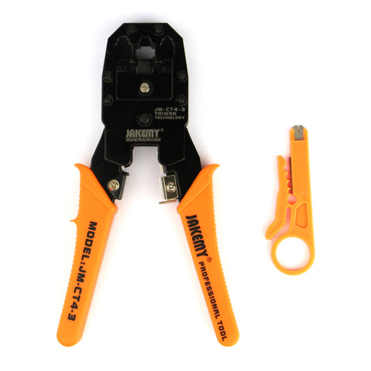 Jakemy JM-CT4-3 4P 6P 8P Telephone Network Cable Crimping Pliers Tool + Wire Cutter