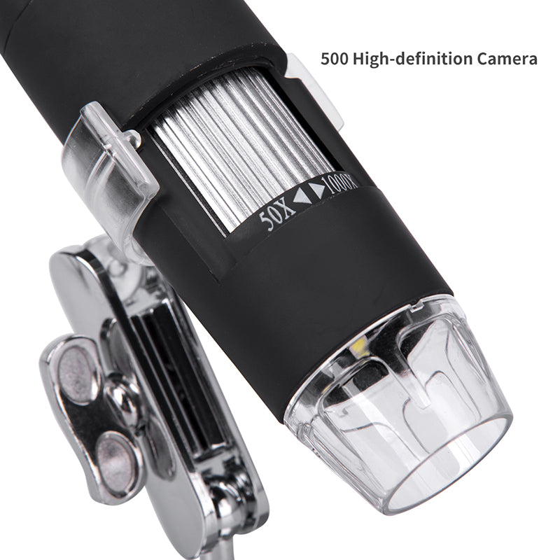 Digital Microscope 3-in-1 USB Endoscope 50X-1000X Magnification 8-LED Mini Camera for Mac Window Android
