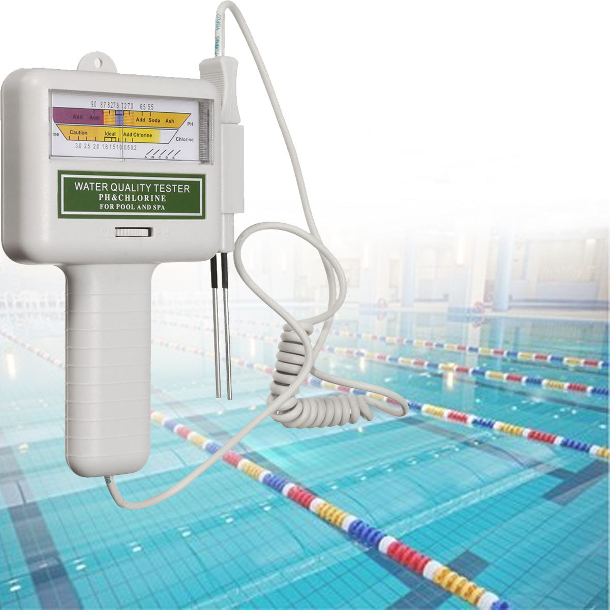 PC101 PH Meter Water Quality PH CL2 Chlorine Tester Level Meter for Swimming Pool