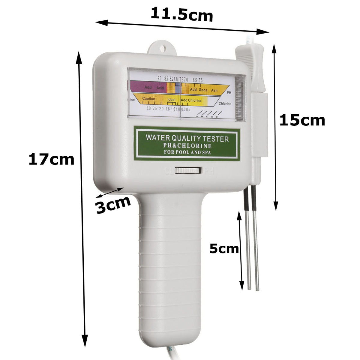 PC101 PH Meter Water Quality PH CL2 Chlorine Tester Level Meter for Swimming Pool