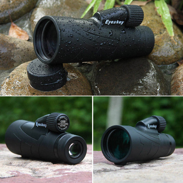 EYESKEY EK8572 15x50 Waterproof Monocular Side Hand Strap Night Vision Telescope Mobile Telescope