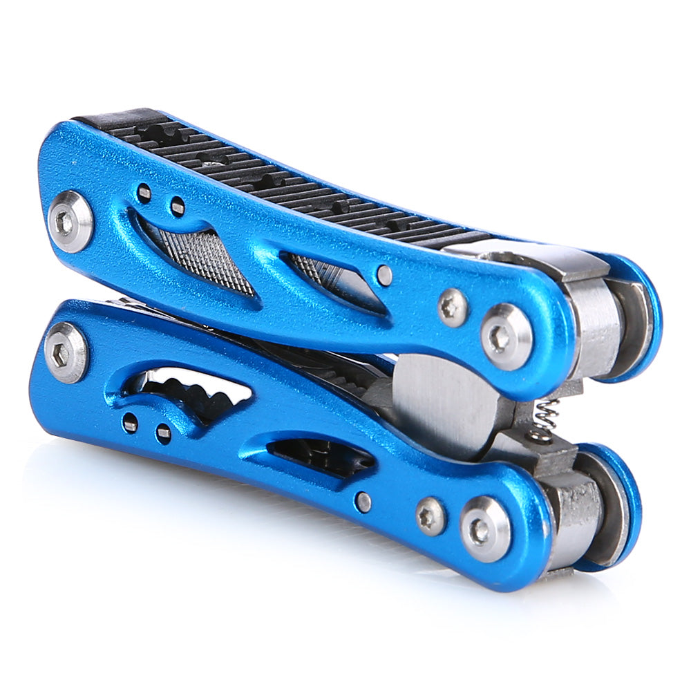 Stainless Steel Folding Multifunctional Pliers Screwdriver Knife - Blue