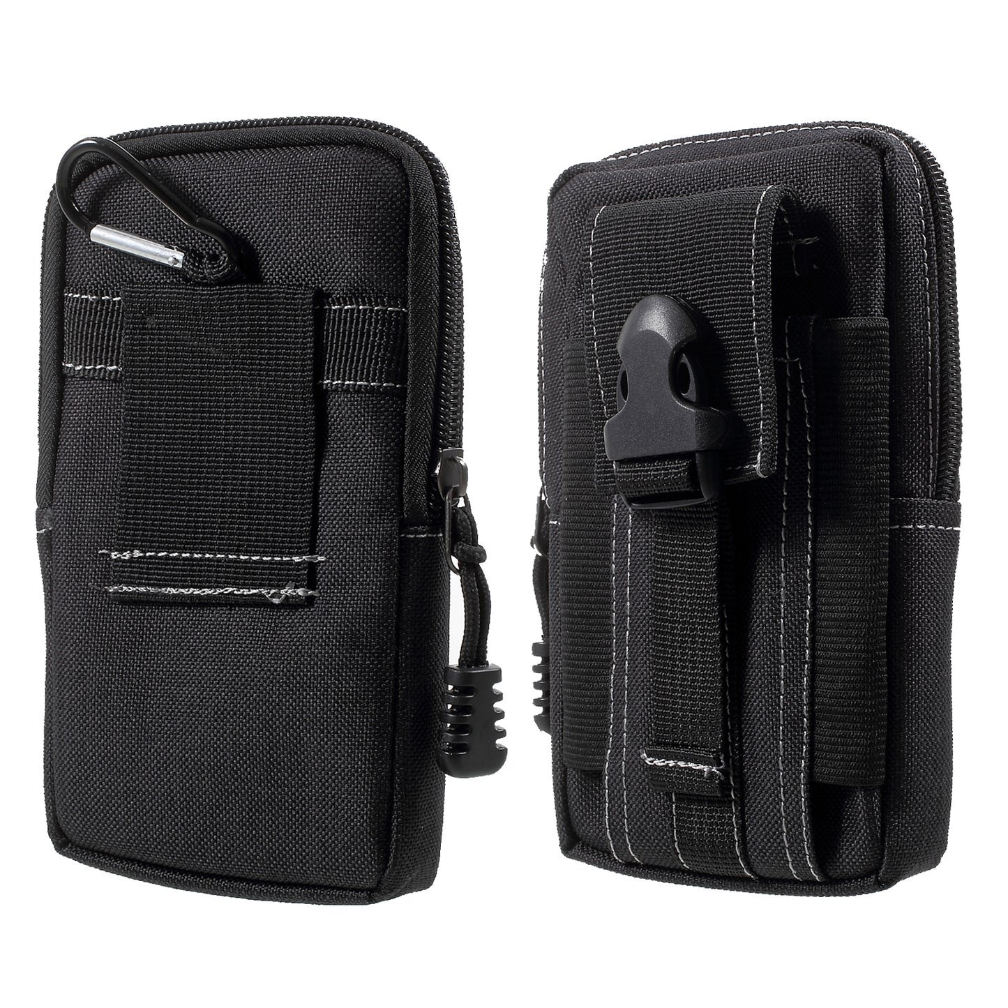 EDC Utility Gadget Bag with Cell Phone Holster Waist Pack Outdoor Tactical Pouch - Black