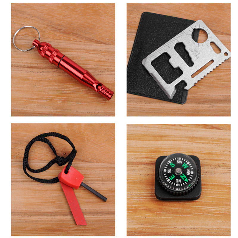 Multi-Functional Tool Sets Compass Whistle Knife for Camping, Hiking, Climbing