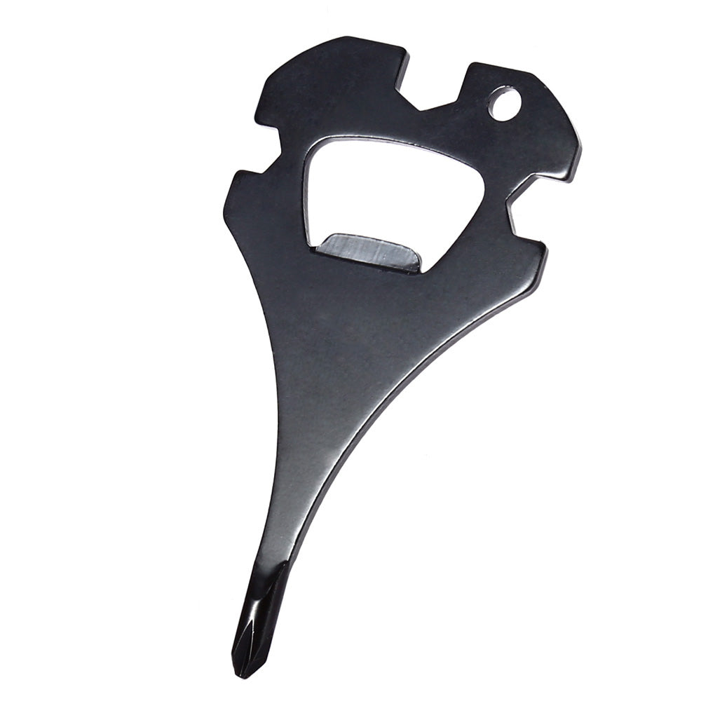 Black Multipurpose Screwdriver Wrench Bottle Opener