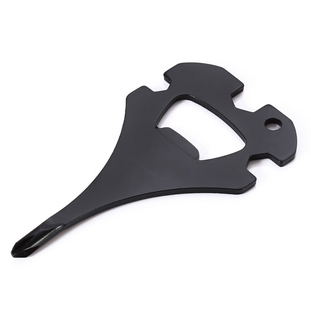 Black Multipurpose Screwdriver Wrench Bottle Opener