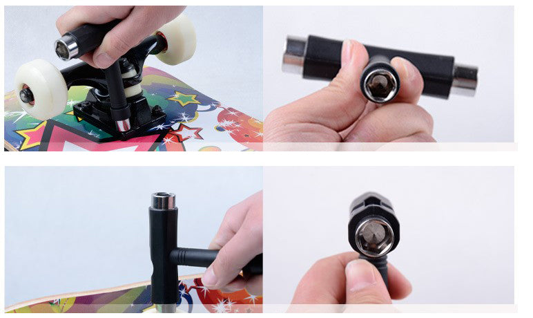 T-shape Wrench + Cross and Hexagon Screwdriver (Random Color) for Skateboard