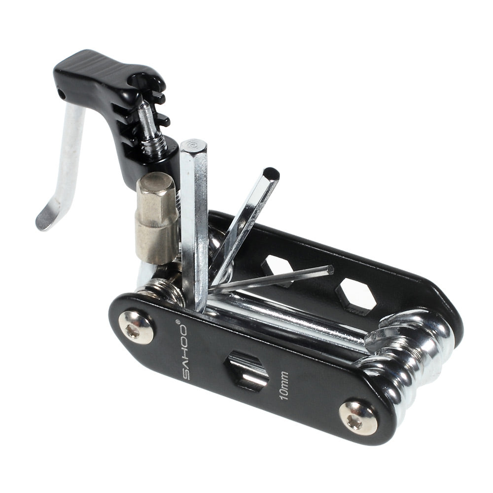 SAHOO 21255 Bike Bicycle Tool Set with Tire Repair Kit, Multifunctional Tool, Inflator Pump