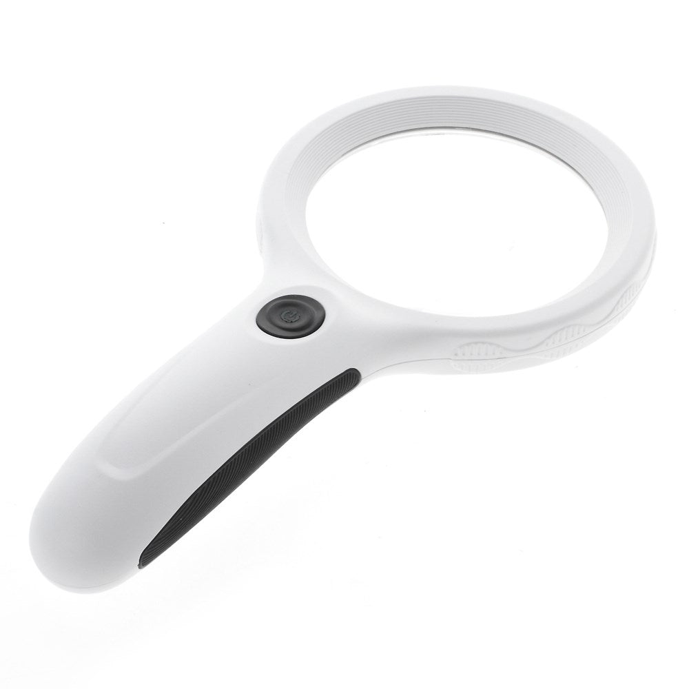 LED Lighting UV Money Detector Hand-held Magnifier for Reading Experiment - White