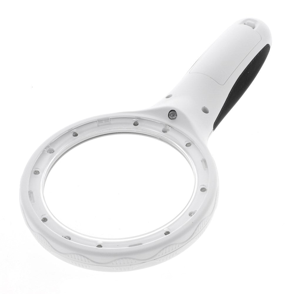 LED Lighting UV Money Detector Hand-held Magnifier for Reading Experiment - White
