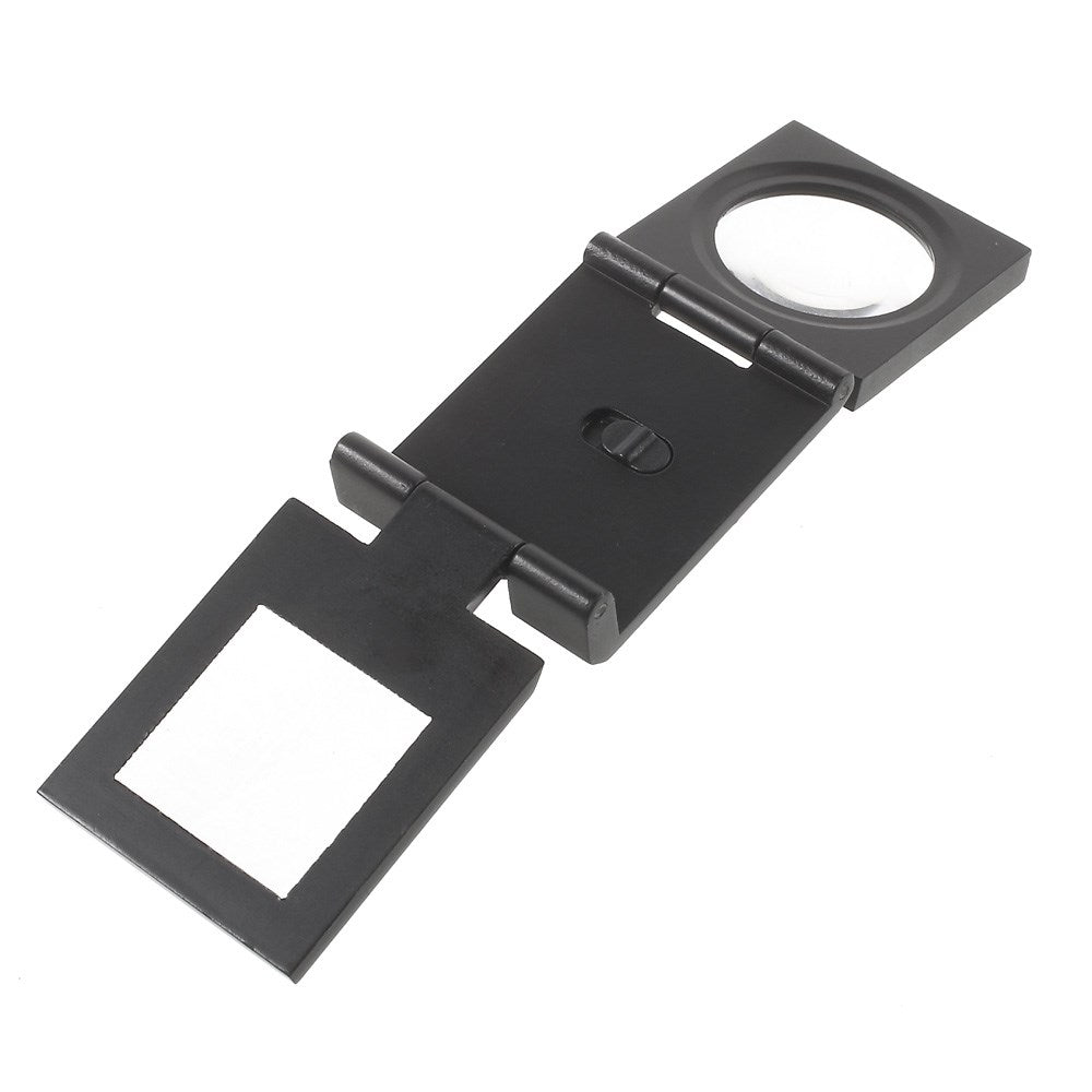 Black 10 Times Stoving Varnish Magnifying Glass with LED Light and Scale (C308B)