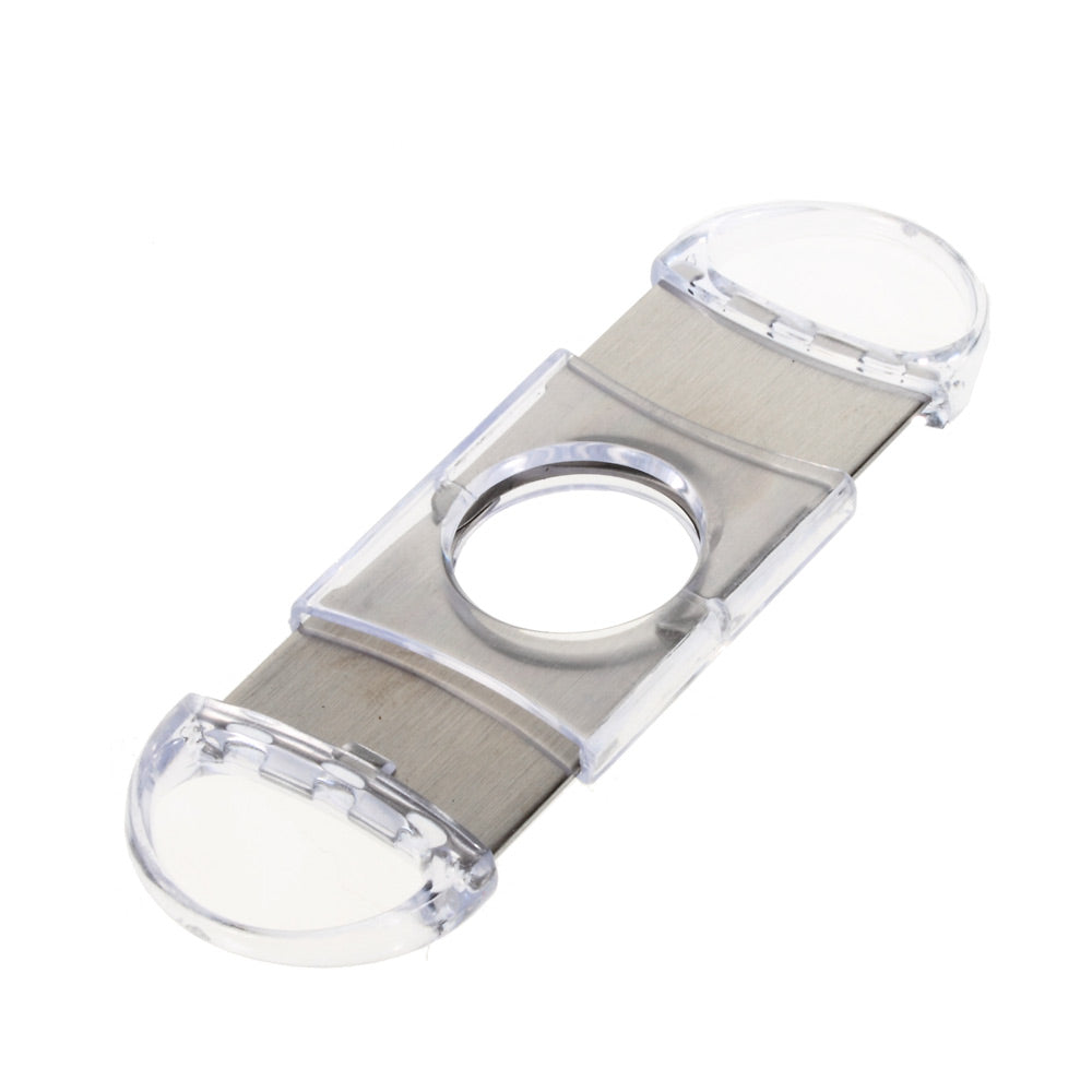 Pocket Size Cigar Cutter Stainless Steel and Transparent Plastic Cigar Cutter