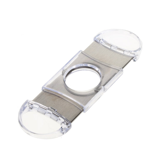 Pocket Size Cigar Cutter Stainless Steel and Transparent Plastic Cigar Cutter