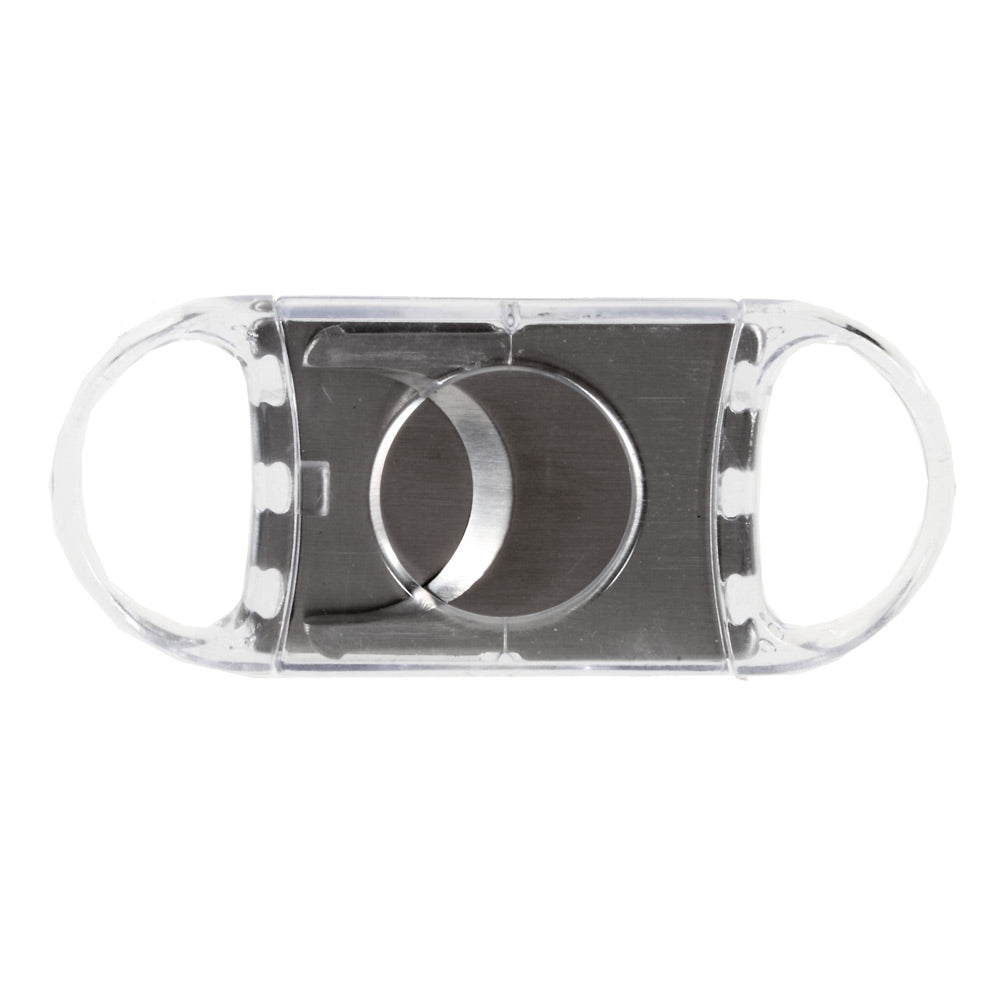 Pocket Size Cigar Cutter Stainless Steel and Transparent Plastic Cigar Cutter