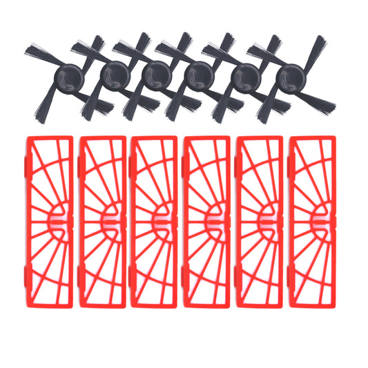 Uniqkart for Neato botvac D3 D5 D70 D75 D80 70E D85 Standard Filters N703*6+Side Brushes N705*6 Kit (NX716)