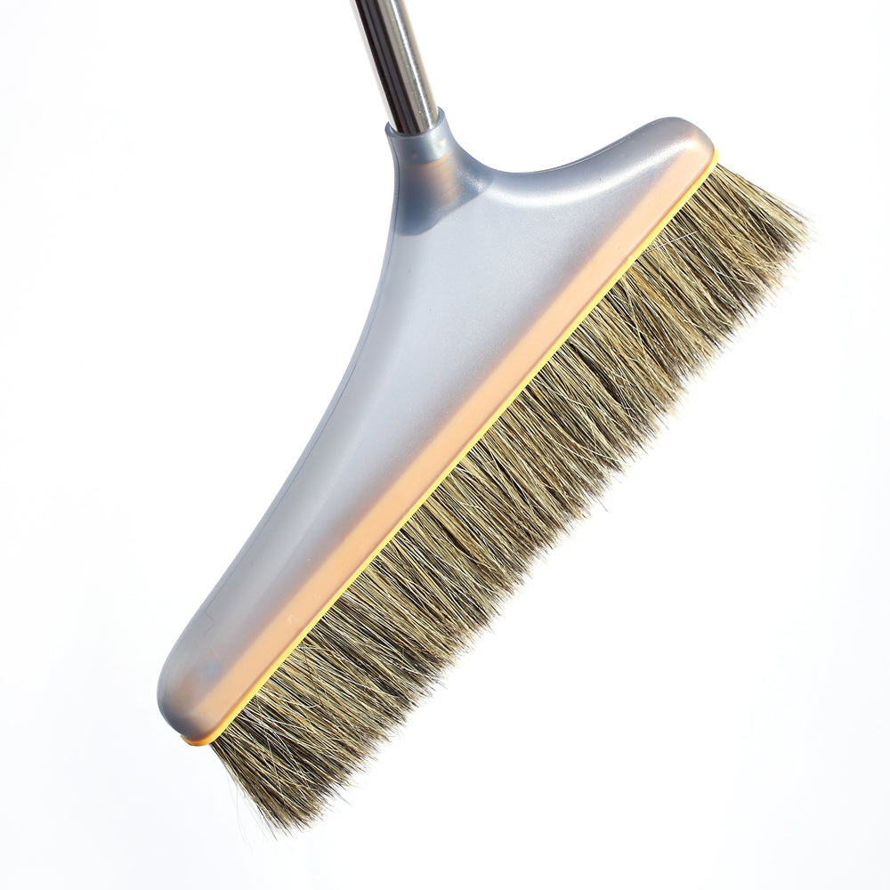 Patented Design Long Handle Broom + Back Dump Dustpan Combo (2 Kits, Two Colors)