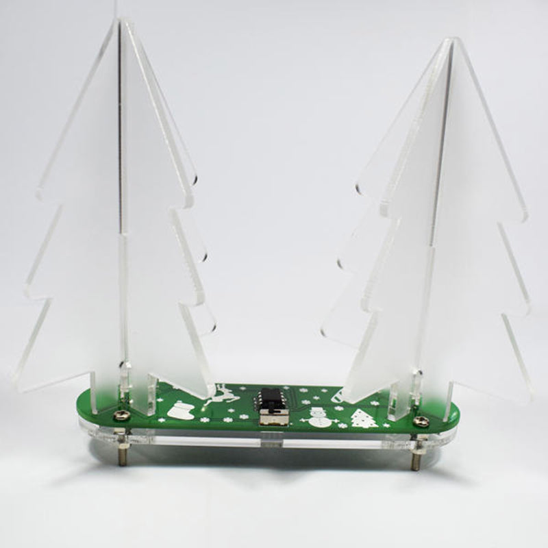 DIY Handmade Electronic Toy LED Gradient Acrylic Stereo Christmas Tree Decor Light - Green PCB + Matte Acrylic
