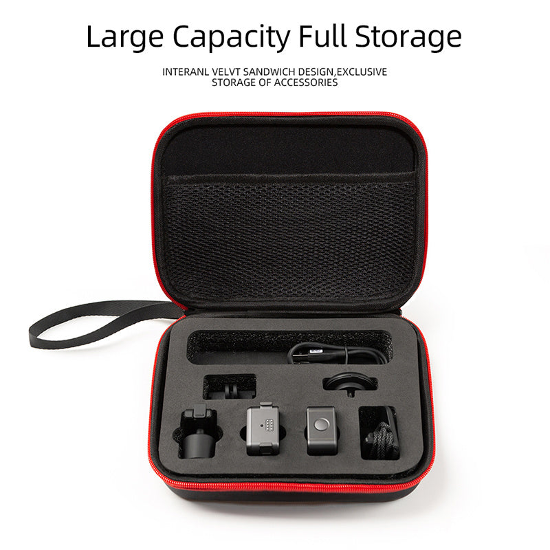 Uniqkart for DJI Action 2 Sports Camera Portable Storage Bag EVA Shockproof Carrying Case - Black/Black Liner