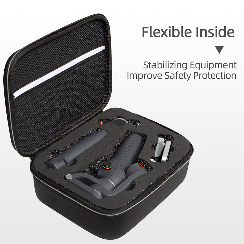 Portable Storage Bag for DJI OM 6, Handheld Gimbal Accessories Handbag Shockproof Carrying Case - Black / Black Liner