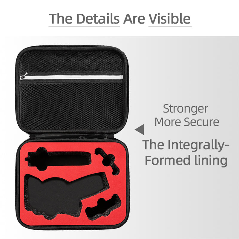 Portable Storage Bag for DJI OM 6, Handheld Gimbal Accessories Handbag Shockproof Carrying Case - Black / Red Liner