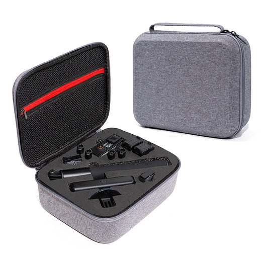 Uniqkart for DJI Osmo Action 3 Portable Zipper Camera Protection Case EVA Hard Shell Handle Strap Camera Accessories Storage Bag - Grey