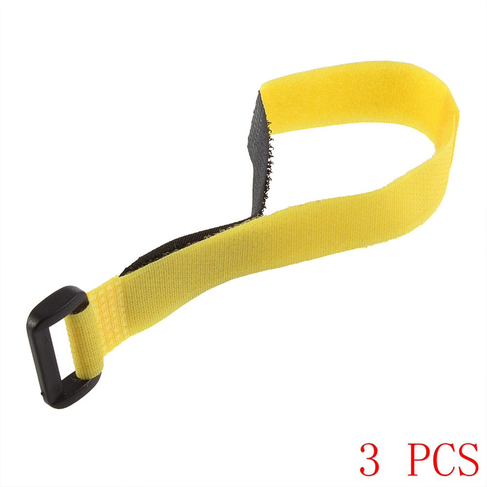3Pcs  Lithium Battery Pack Straps Holder for RC Plane Car / Boat Model - Yellow