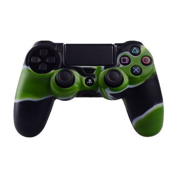 Handle Camouflage Silicone Cover For Sony PS4 - Black/Green