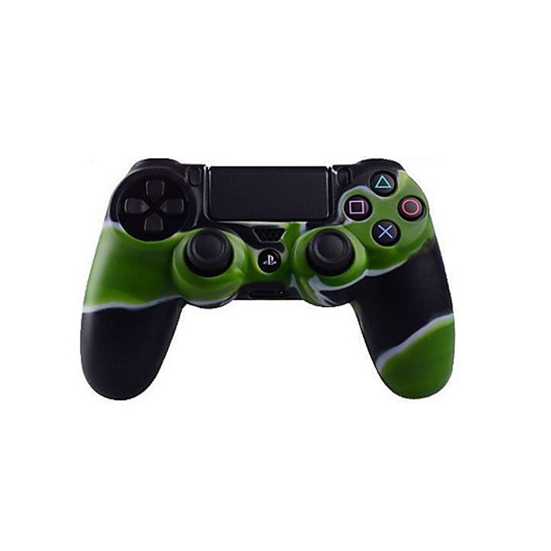 Handle Camouflage Silicone Cover For Sony PS4 - Black/Green