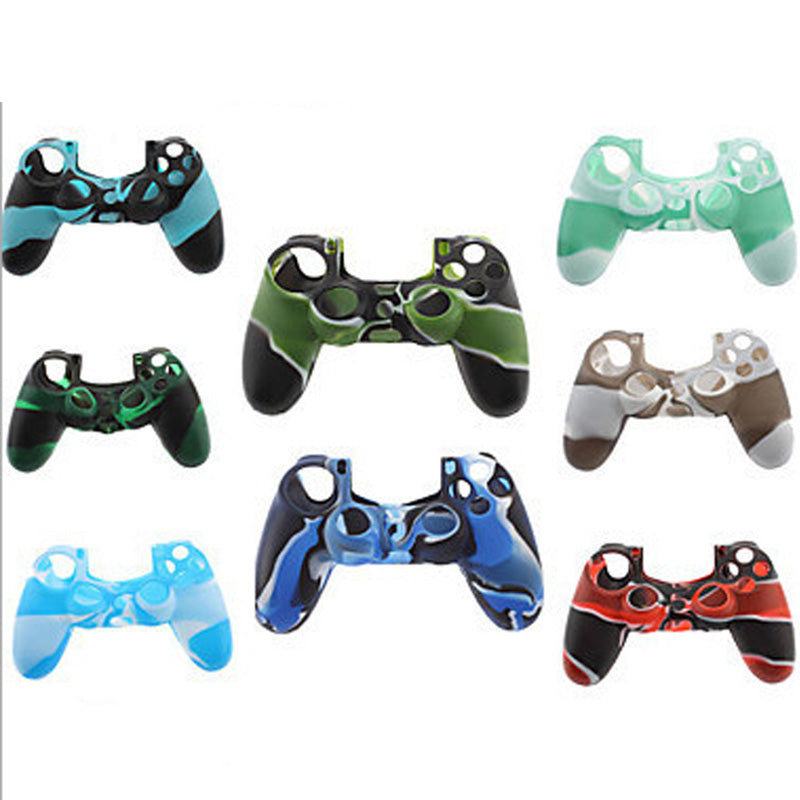 Handle Camouflage Silicone Cover For Sony PS4 - Black/Green