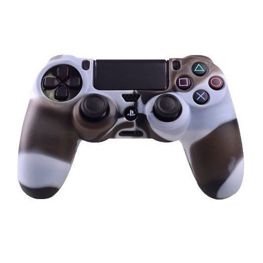 Handle Camouflage Silicone Cover For Sony PS4 - White/Coffee