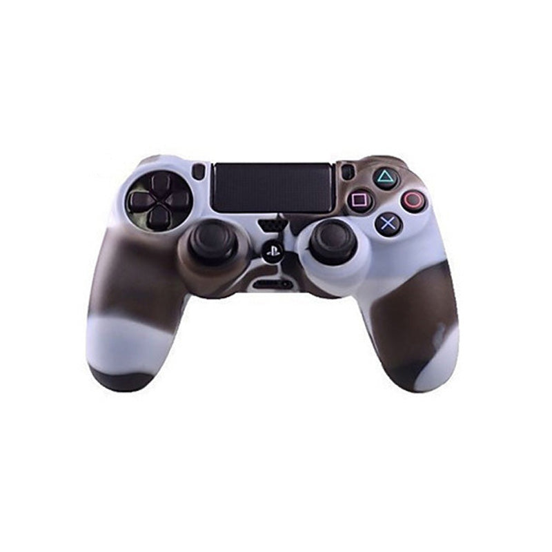 Handle Camouflage Silicone Cover For Sony PS4 - White/Coffee