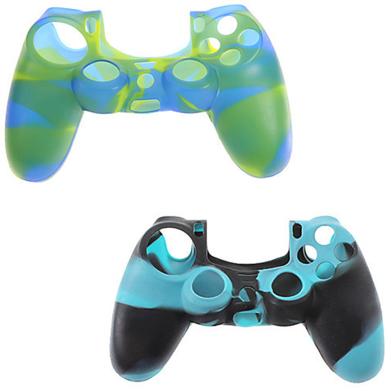 Handle Camouflage Silicone Cover For Sony PS4 - Blue/Green