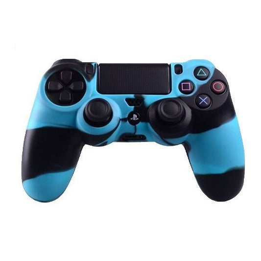 Handle Camouflage Silicone Cover For Sony PS4 - Black/Blue