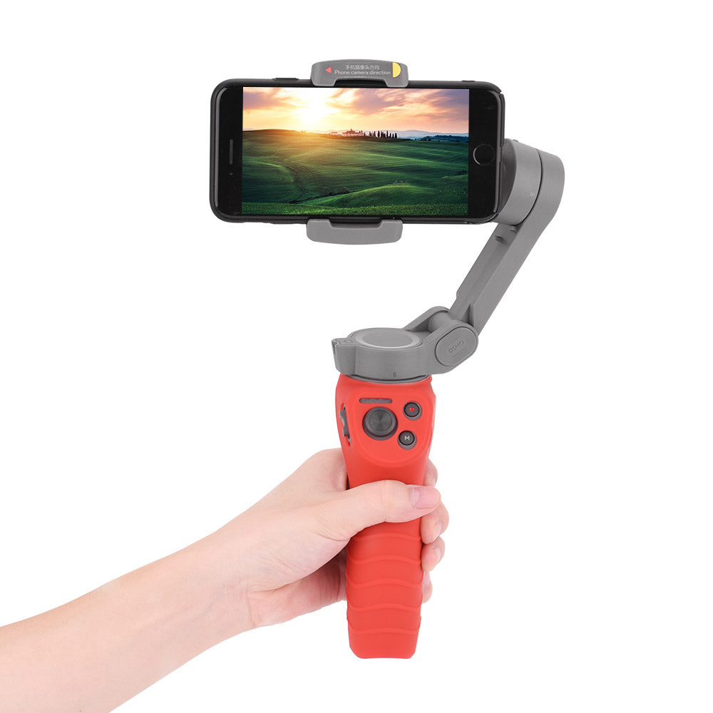 Silicone Handle Anti-scratch Cover Sleeve Protector Gimbal Protective Accessories for Osmo Mobile 3 - Red