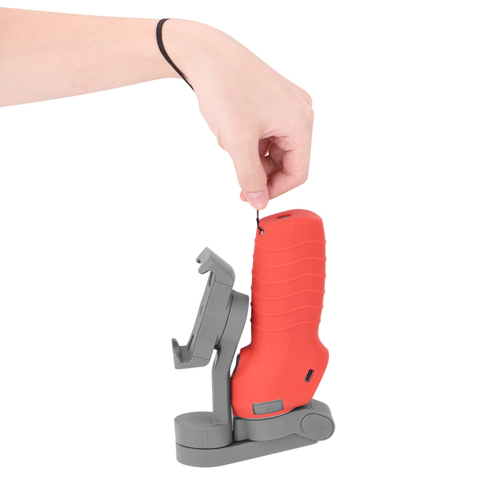 Silicone Handle Anti-scratch Cover Sleeve Protector Gimbal Protective Accessories for Osmo Mobile 3 - Red