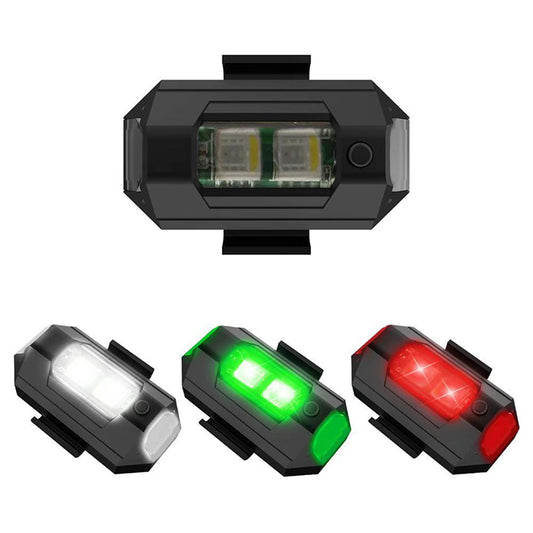 Rechargeable LED Anti-collision Warning Light Mini Flashing Light Motorcycle Drone Strobe Lamp