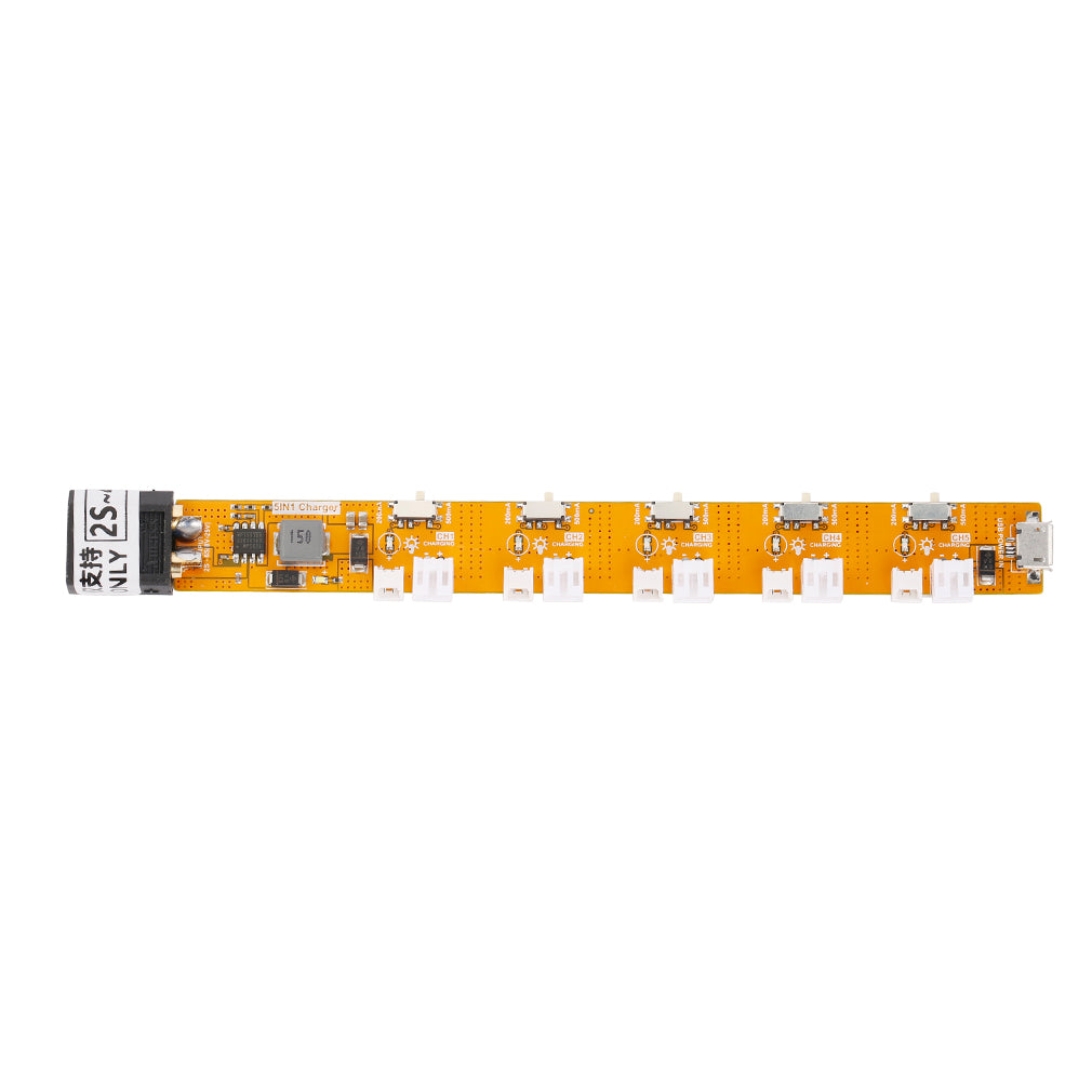 3.7V 5-Way Lithium 200mA / 500mA Switchable Charging Battery Expansion Board Panel with 5 Ports Support for 2S-4S