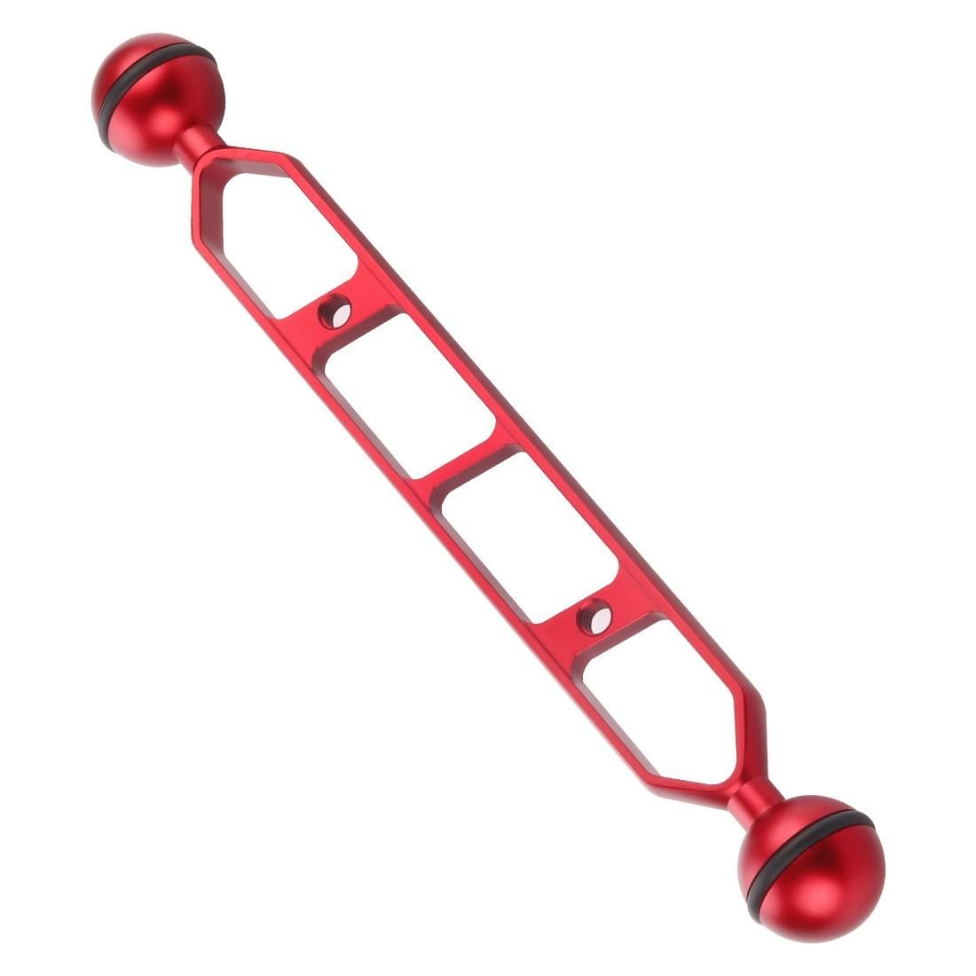 PULUZ 9.0 inch 22.9cm Aluminum Alloy Dual Balls Arm for Underwater Torch / Video Light (Red)